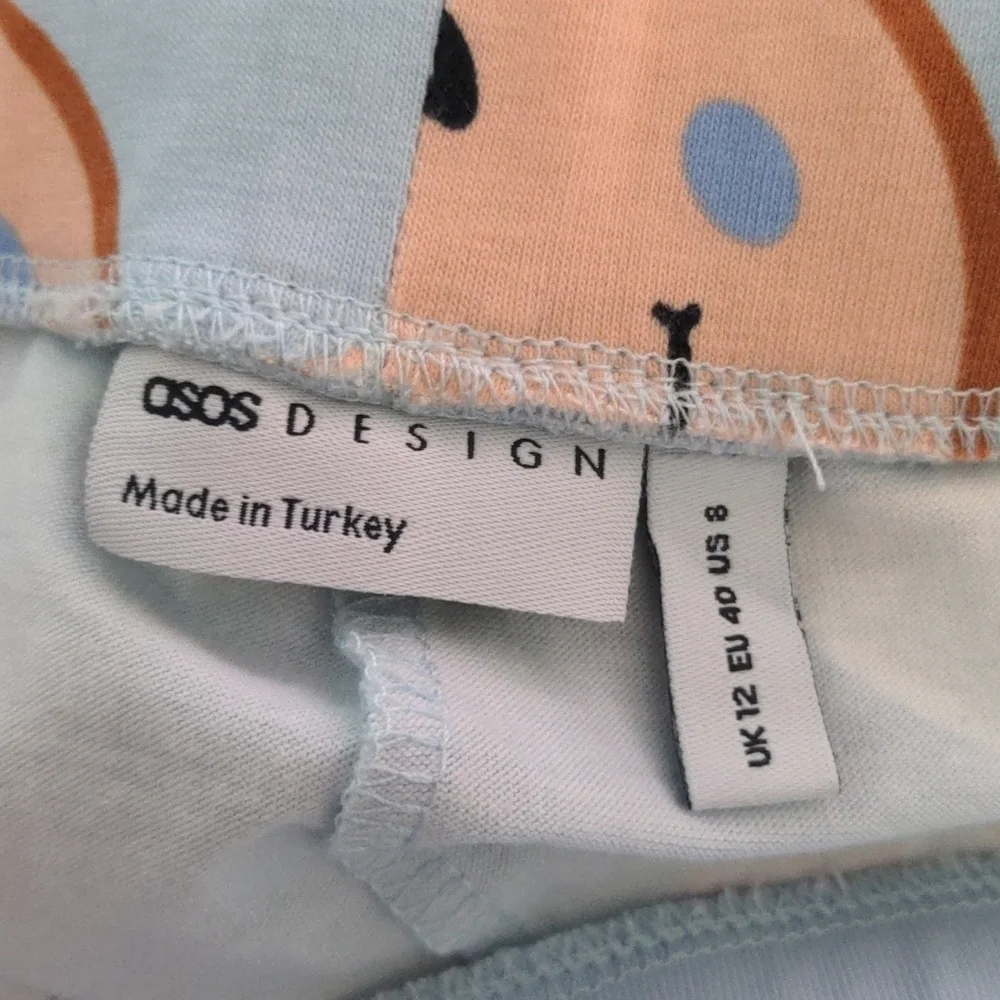 ASOS Light Blue Gingerbread Crop Tee and Matching Leggings Christmas Pajamas